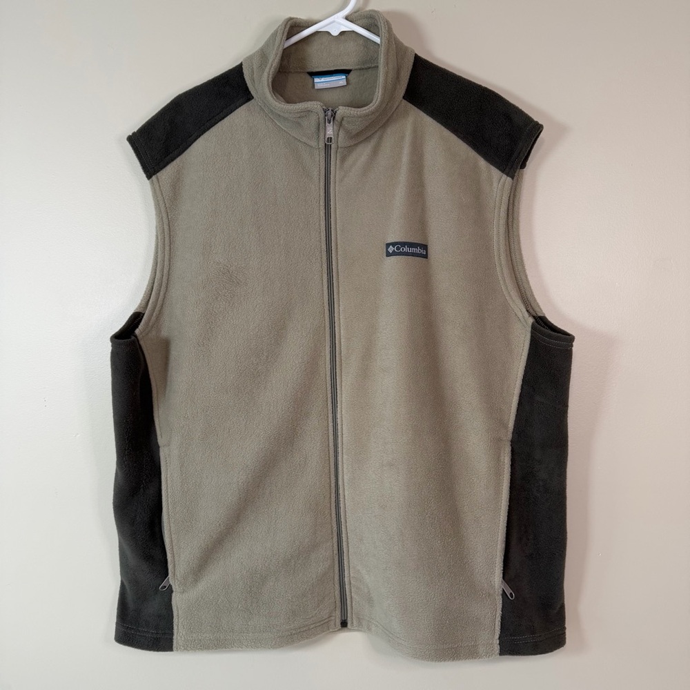 COLUMBIA Men’s XL Two Tone Steens Mountain Fleece Zip‎ Up Vest Outdoors Layering